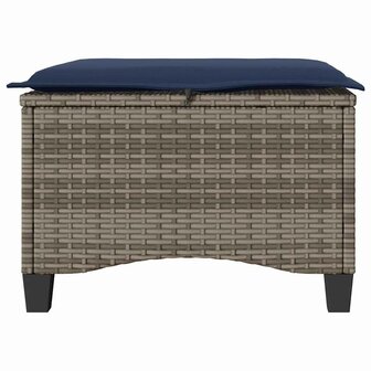 Tuinkrukken met kussens 2 st 55x55x36 cm poly rattan grijs