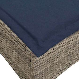 Tuinkrukken met kussens 2 st 55x55x36 cm poly rattan grijs