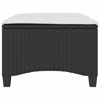 Tuinkrukken met kussens 2 st 55x55x36 cm poly rattan zwart