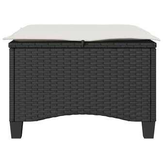 Tuinkrukken met kussens 2 st 55x55x36 cm poly rattan zwart