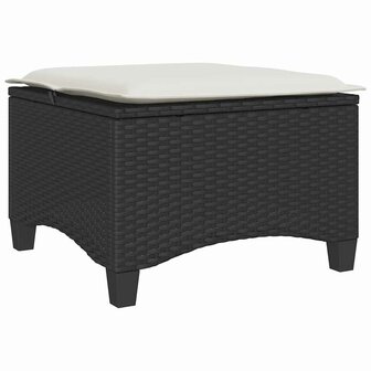 Tuinkrukken met kussens 2 st 55x55x36 cm poly rattan zwart