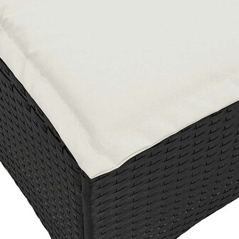 Tuinkrukken met kussens 2 st 55x55x36 cm poly rattan zwart