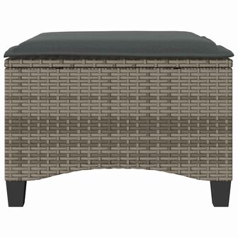 Tuinkrukken met kussens 2 st 55x55x36 cm poly rattan grijs