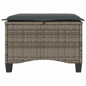 Tuinkrukken met kussens 2 st 55x55x36 cm poly rattan grijs