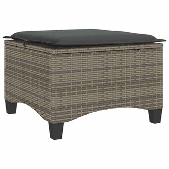 Tuinkrukken met kussens 2 st 55x55x36 cm poly rattan grijs