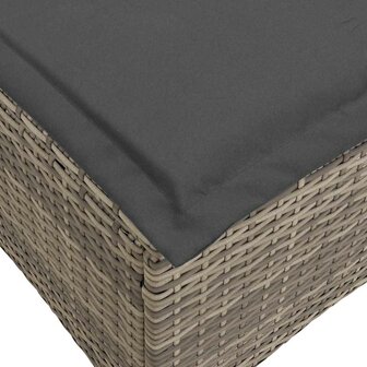 Tuinkrukken met kussens 2 st 55x55x36 cm poly rattan grijs