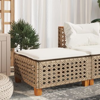 Tuinkruk met kussen 63,5x56x32 cm poly rattan beige