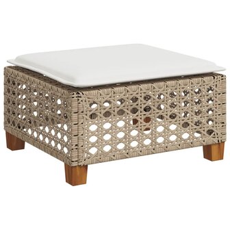 Tuinkruk met kussen 63,5x56x32 cm poly rattan beige