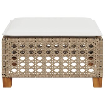 Tuinkruk met kussen 63,5x56x32 cm poly rattan beige