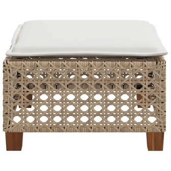 Tuinkruk met kussen 63,5x56x32 cm poly rattan beige