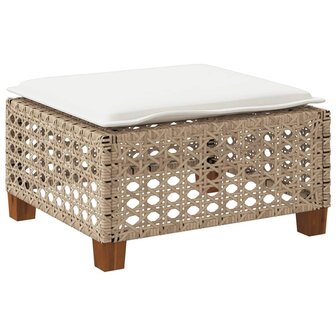 Tuinkruk met kussen 63,5x56x32 cm poly rattan beige