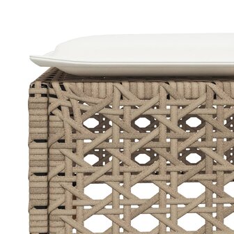 Tuinkruk met kussen 63,5x56x32 cm poly rattan beige