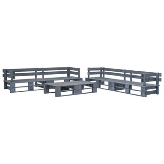 6-delige Loungeset pallet met zandkleurige kussens hout