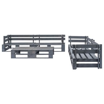 6-delige Loungeset pallet met zandkleurige kussens hout