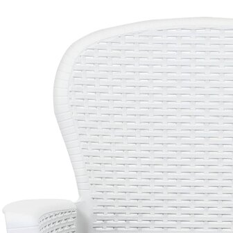 3-delige Bistroset rattan-look kunststof wit