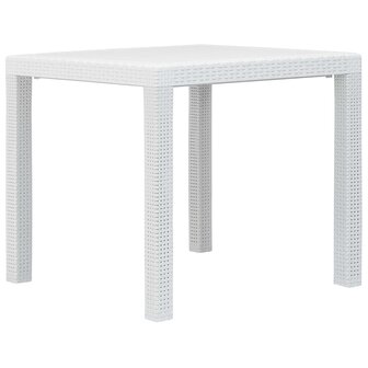 3-delige Bistroset rattan-look kunststof wit