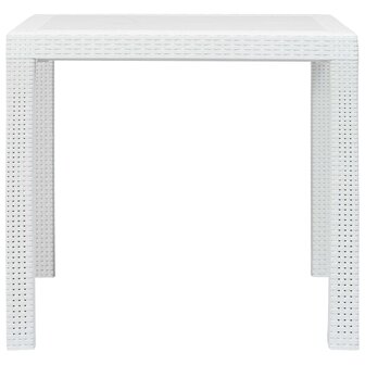 3-delige Bistroset rattan-look kunststof wit