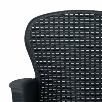 3-delige Tuinset rattan-look kunststof antraciet