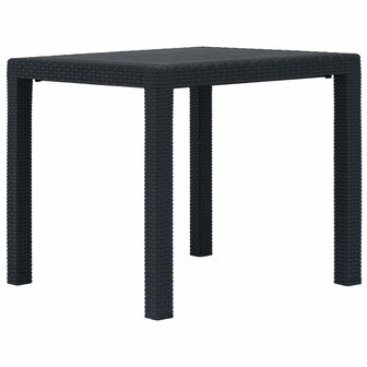 3-delige Tuinset rattan-look kunststof antraciet