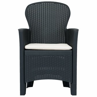 5-delige Tuinset rattan-look kunststof antraciet