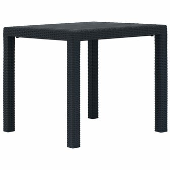 5-delige Tuinset rattan-look kunststof antraciet