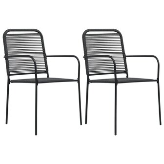 3-delige Tuinset glas en staal zwart