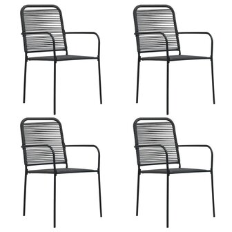 5-delige Tuinset glas en staal zwart