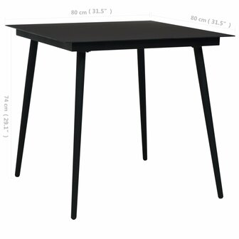 5-delige Tuinset PVC-rattan zwart