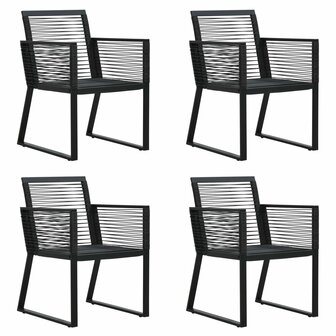 5-delige Tuinset PVC-rattan zwart