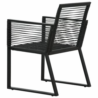5-delige Tuinset PVC-rattan zwart