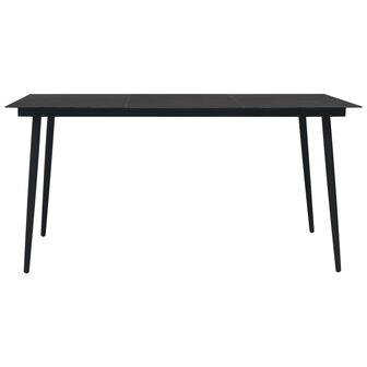 9-delige Tuinset PVC-rattan zwart