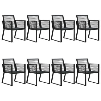 9-delige Tuinset PVC-rattan zwart