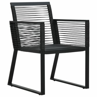 9-delige Tuinset PVC-rattan zwart