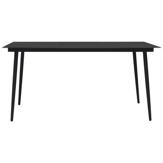 7-delige Tuinset poly rattan en glas