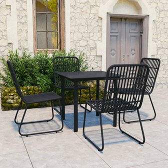 5-delige Tuinset poly rattan en glas
