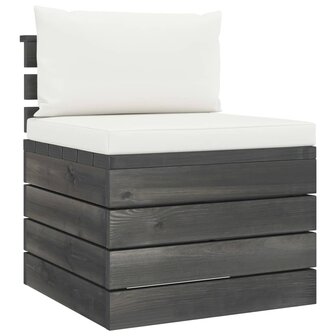 2-delige Loungeset met kussens pallet massief grenenhout