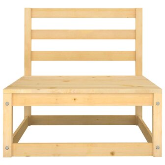 7-delige Loungeset met kussens massief grenenhout