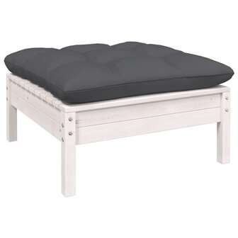 11-delige Loungeset met kussens grenenhout wit