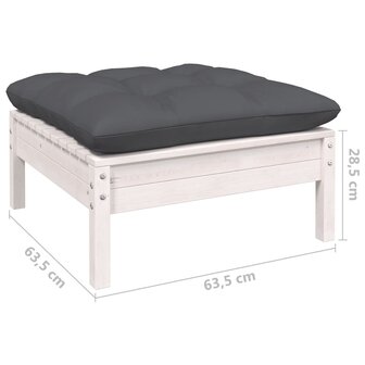 11-delige Loungeset met kussens grenenhout wit