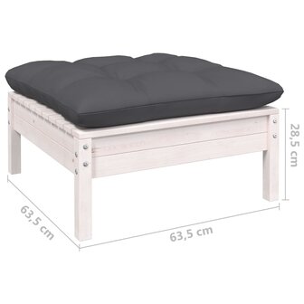 11-delige Loungeset met kussens grenenhout wit