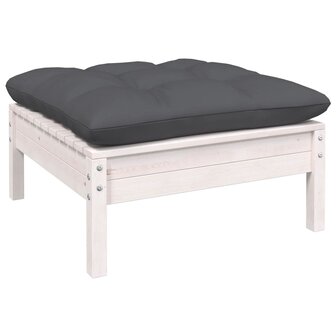 11-delige Loungeset met kussens grenenhout wit