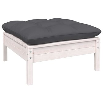 11-delige Loungeset met kussens grenenhout wit