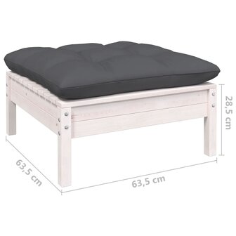 11-delige Loungeset met kussens grenenhout wit