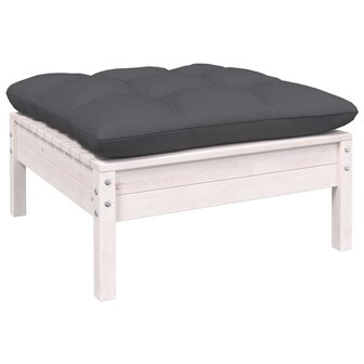 12-delige Loungeset met kussens massief grenenhout wit
