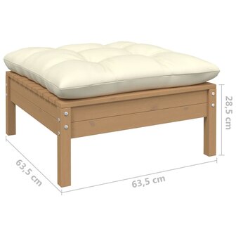 6-delige Loungeset met kussens grenenhout honingbruin