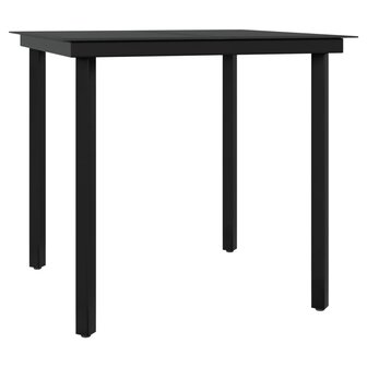 3-delige Tuinset met kussens zwart