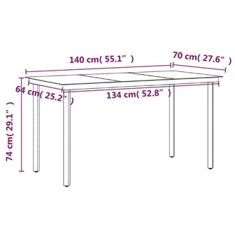 7-delige Tuinset met kussens zwart