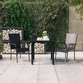 3-delige Tuinset zwart