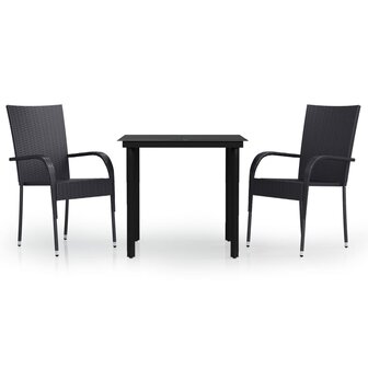 3-delige Tuinset zwart
