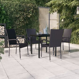 5-delige Tuinset zwart
